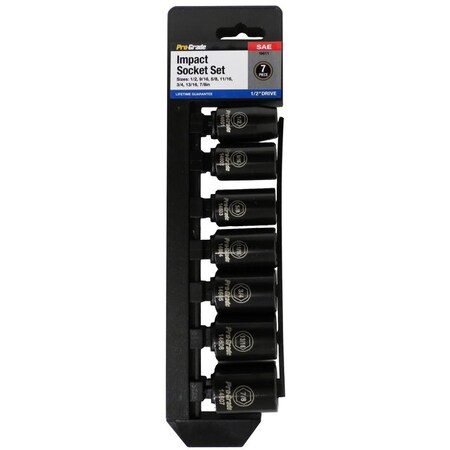 Pro-Grade Tools 7 Pc. 1/2" Dr. Impact Socket Set 19611